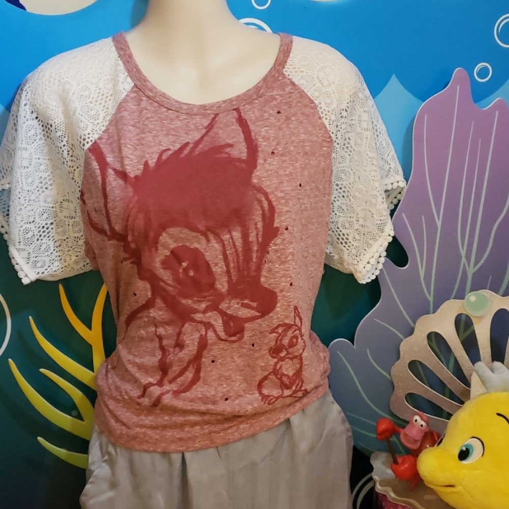 Disney Bambi and Thumper women's lace top